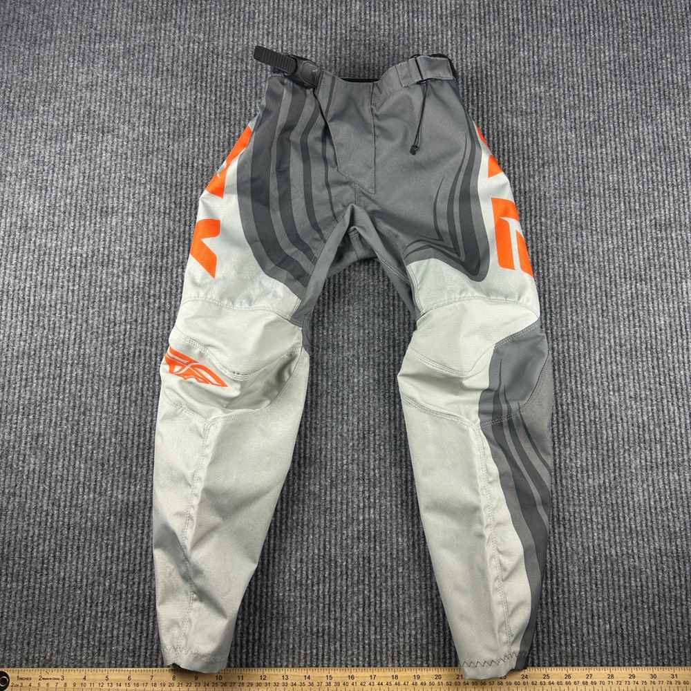 Fly Racing F-16 Kids Motocross Pants Grey Orange Size 24 Dirt Bike Gear